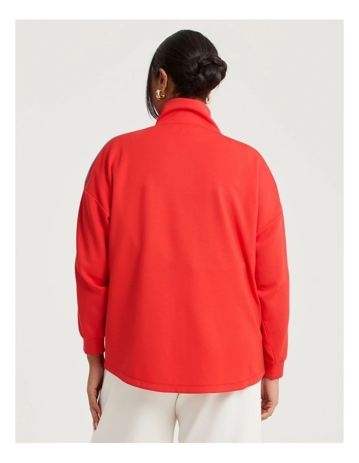 Luxe Touch Tape Detail Jacket Red image 2