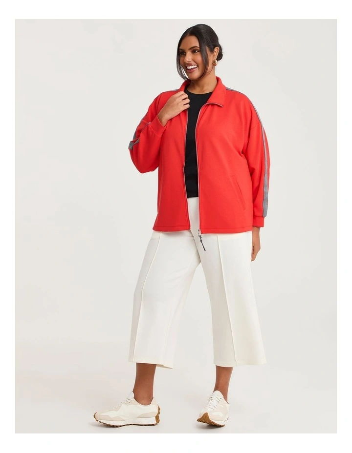 Luxe Touch Tape Detail Jacket Red image 4