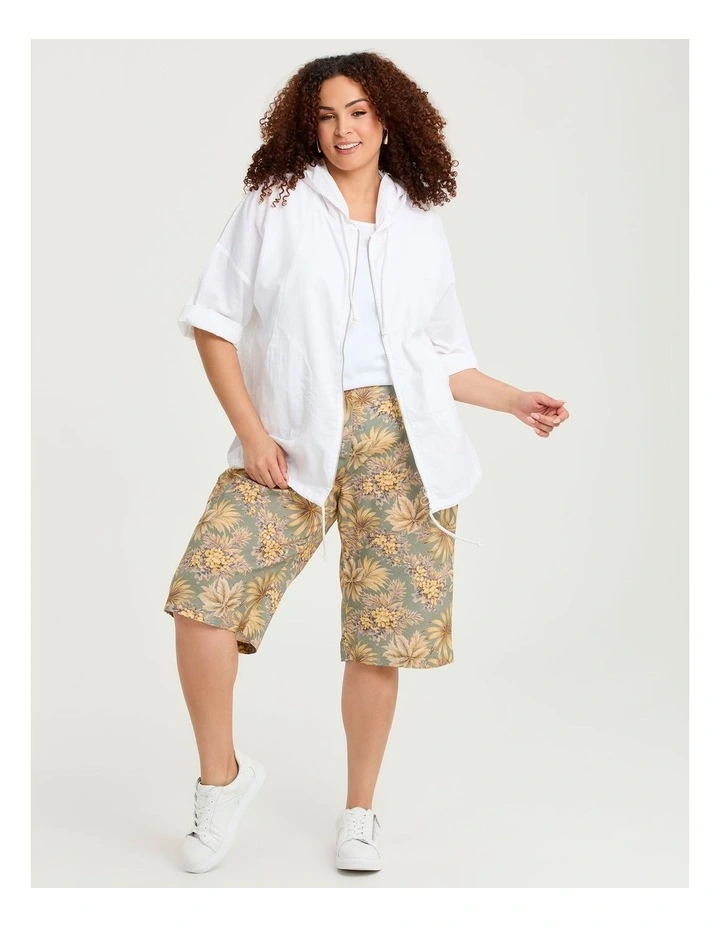 Cotton Linen Hood Jacket White image 5