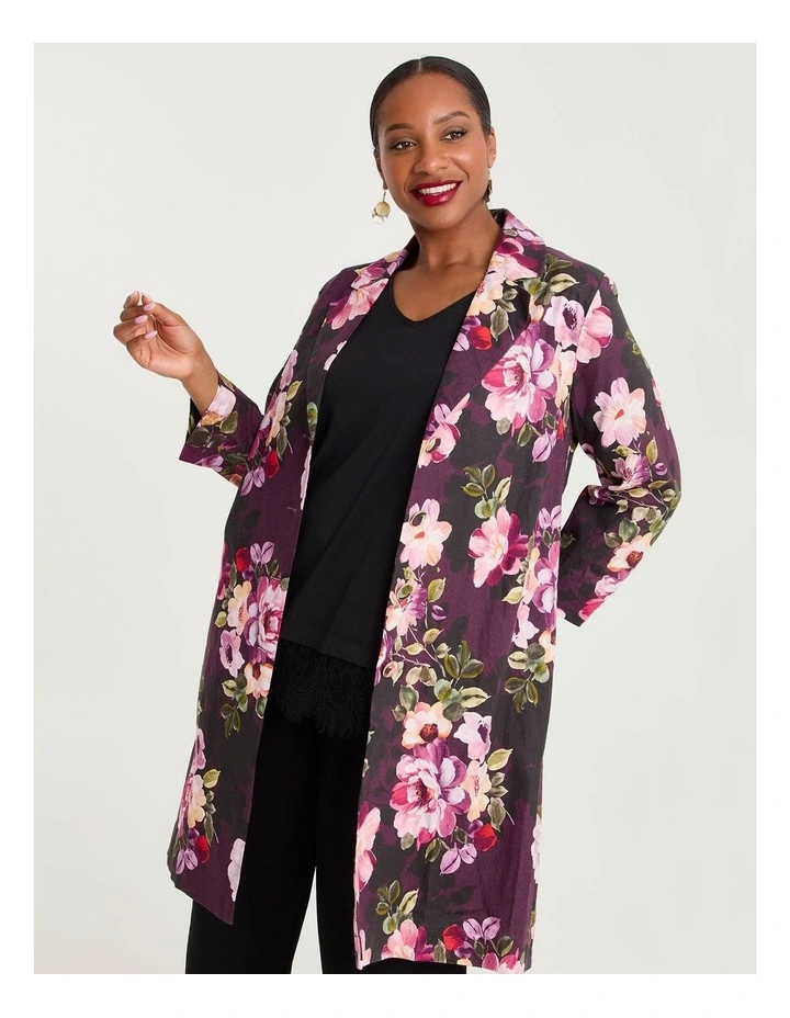 Serene Petals Linen Event Jacket Floral image 3