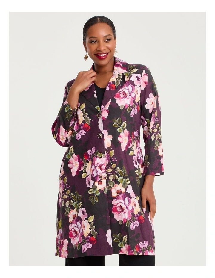 Serene Petals Linen Event Jacket Floral image 4