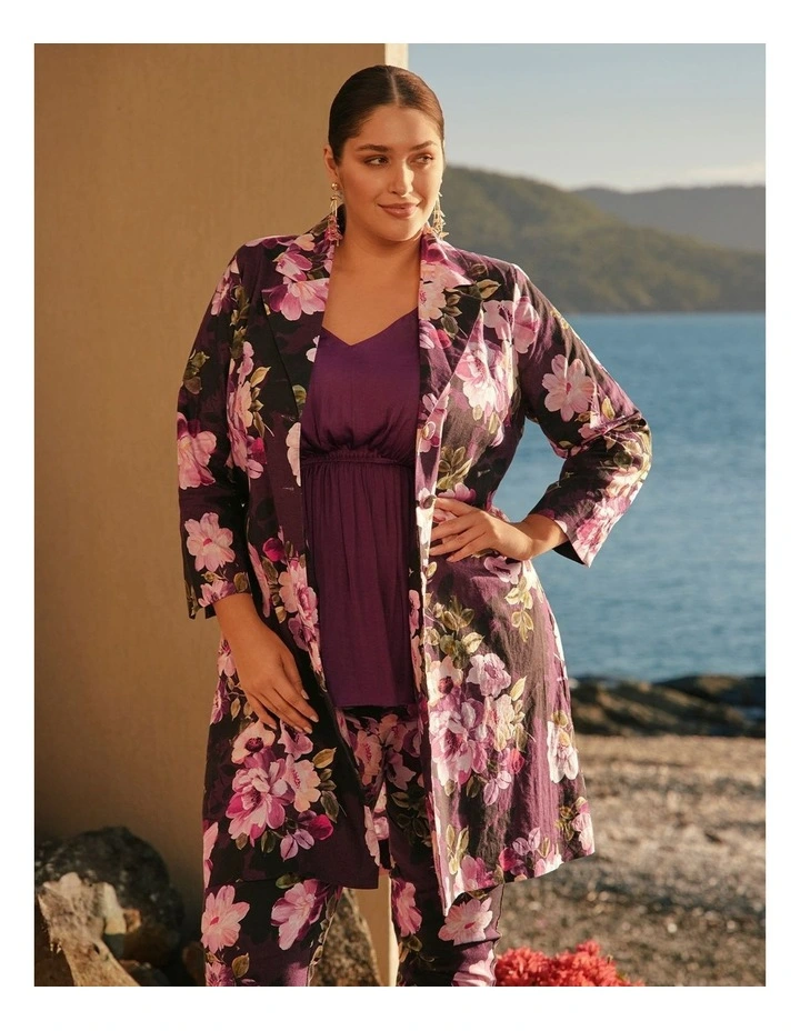 Serene Petals Linen Event Jacket Floral image 5