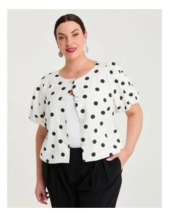 Julia Polka Dot Bolero Jacket White/black