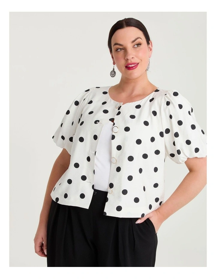 Julia Polka Dot Bolero Jacket White/black image 3