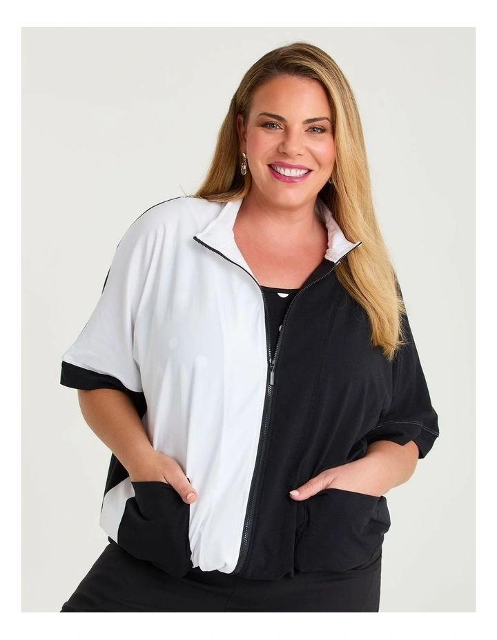 Pima Cotton Summer Duo Jacket in Black/white image 1