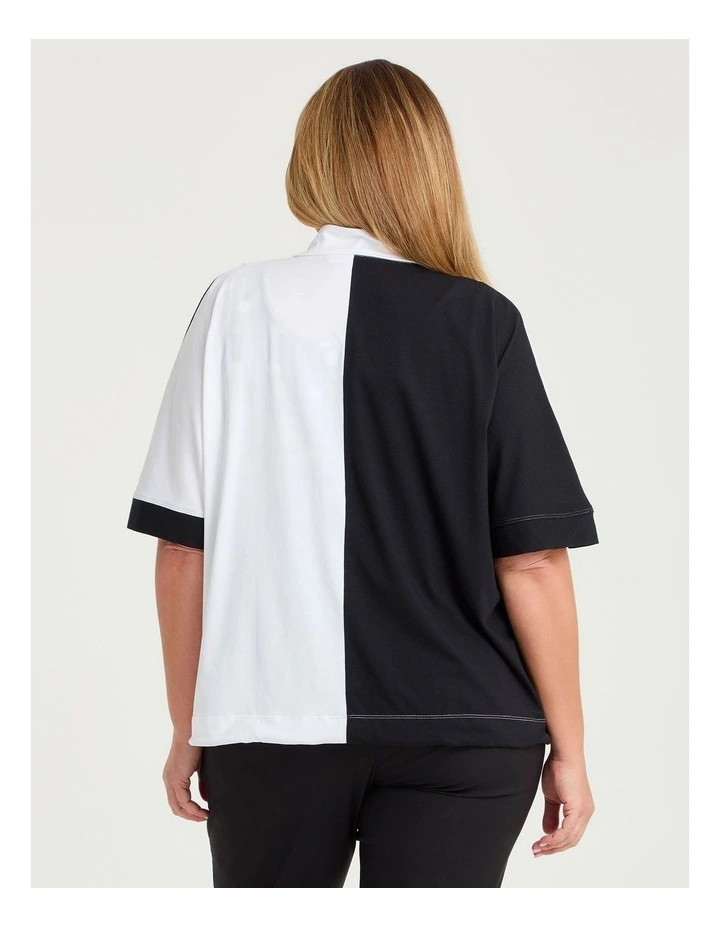 Pima Cotton Summer Duo Jacket in Black/white image 2