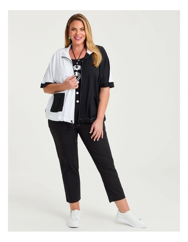 Pima Cotton Summer Duo Jacket in Black/white image 3