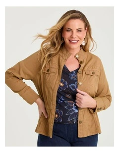 Lyocell Blend Funnel Neck Jacket Toffee