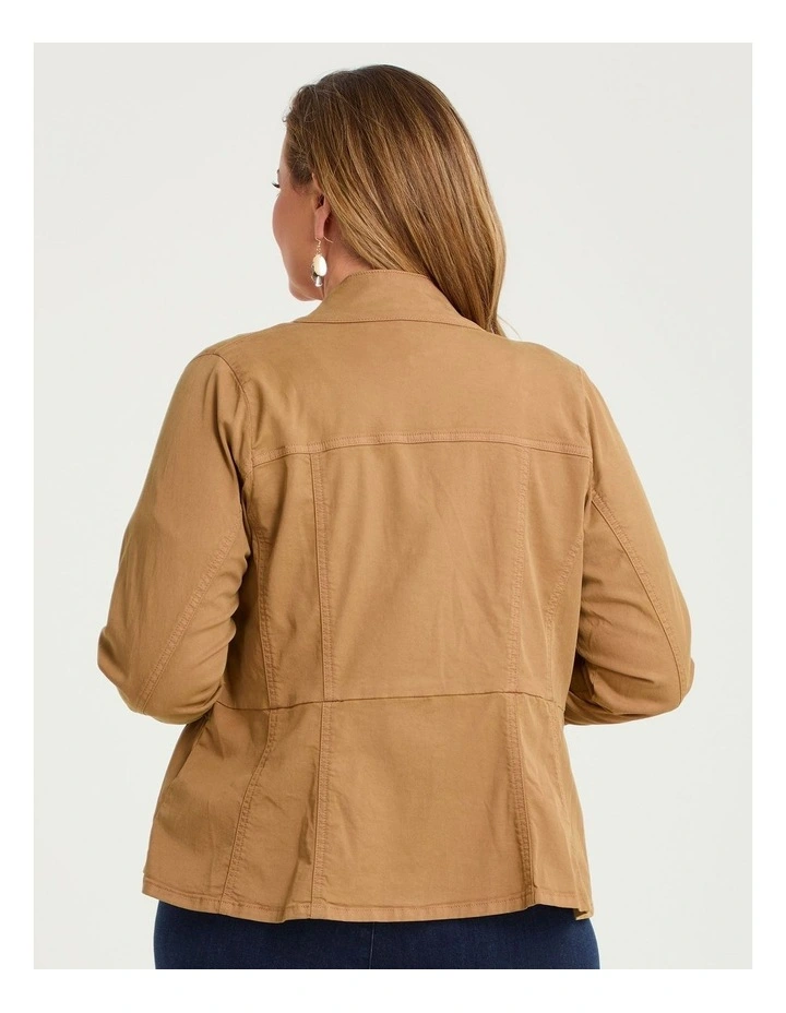 Lyocell Blend Funnel Neck Jacket Toffee image 2