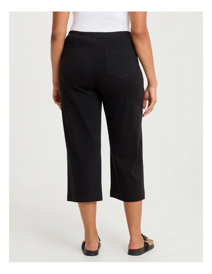The Travel Wide Leg Crop Jean Black image 2