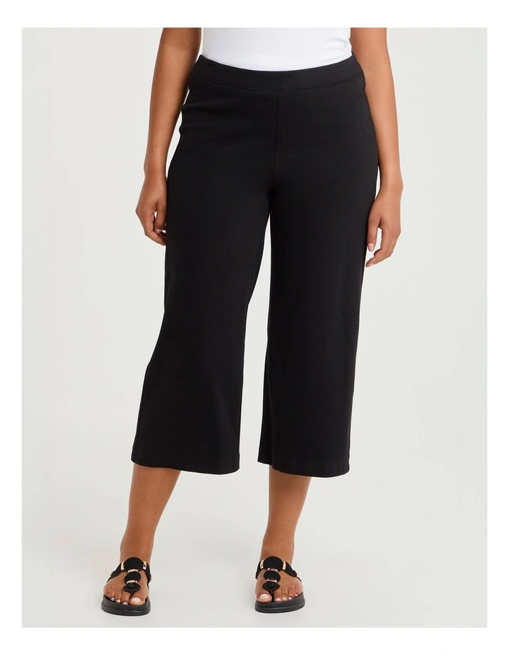 The Travel Wide Leg Crop Jean Black image 3