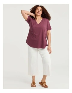 Pocket Detail Wide Leg Crop Jean Cloud Dancer