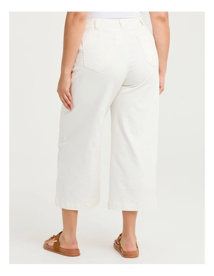Pocket Detail Wide Leg Crop Jean Cloud Dancer image 2
