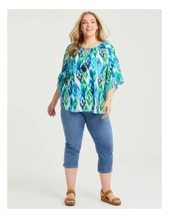 The Best Friend Capri Jegging Mid Blue