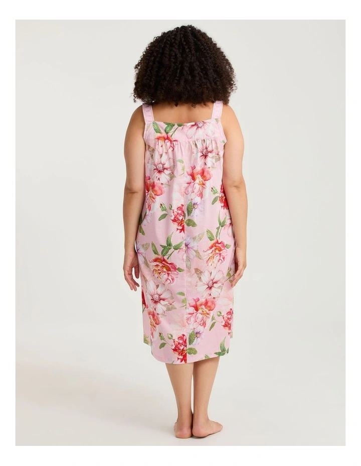 Cotton Floral Lace Trim Nightie Print image 2