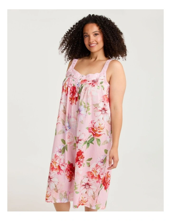 Cotton Floral Lace Trim Nightie Print image 3
