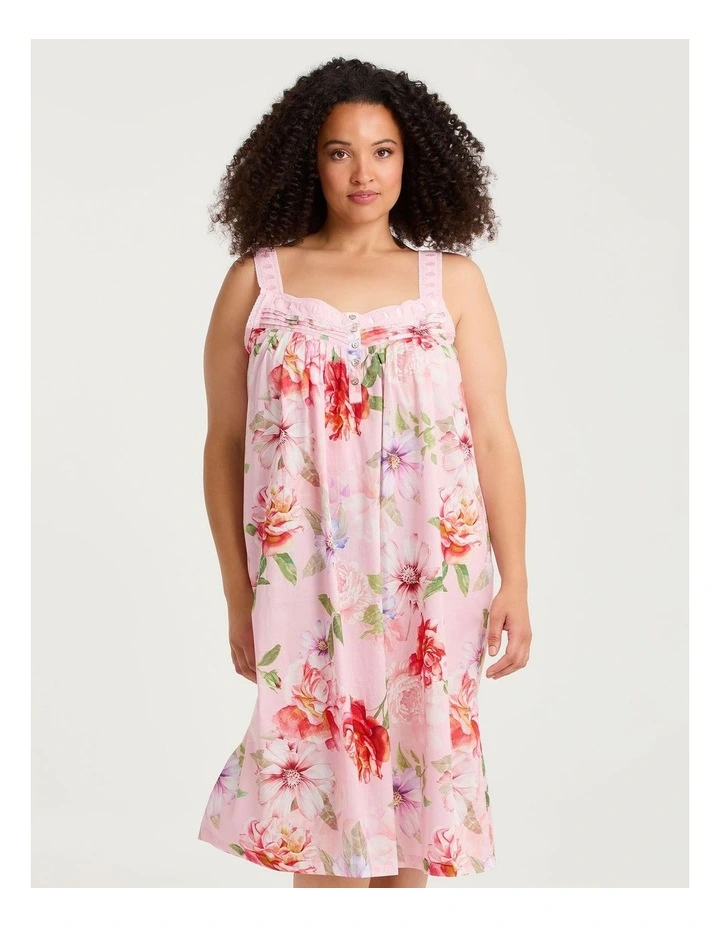 Cotton Floral Lace Trim Nightie Print image 4
