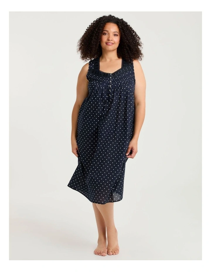 Cotton Spot Lace Trim Nightie Print image 1