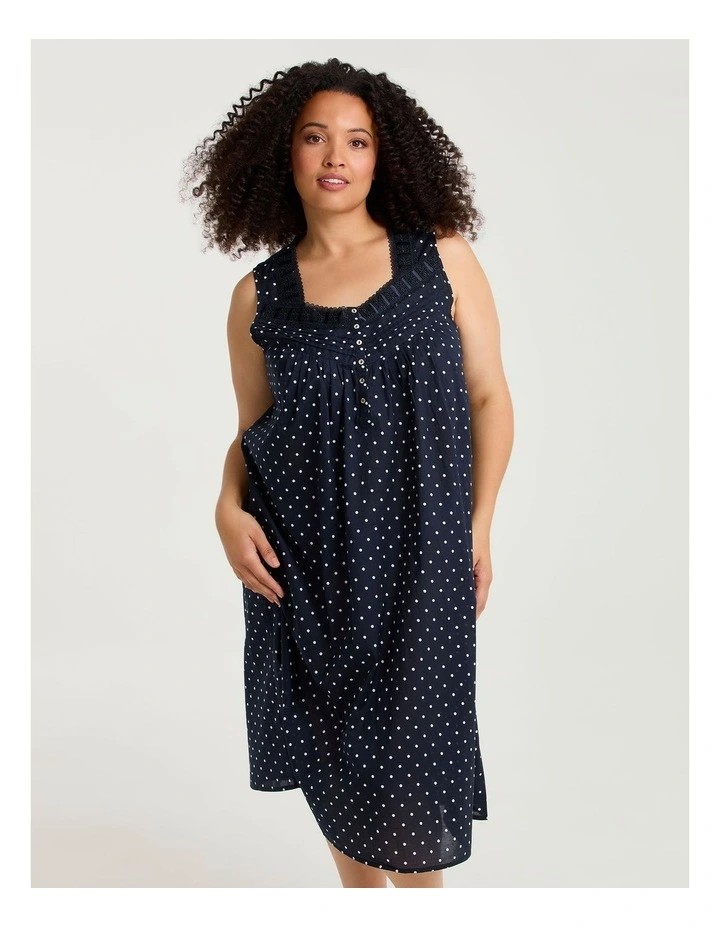 Cotton Spot Lace Trim Nightie Print image 3