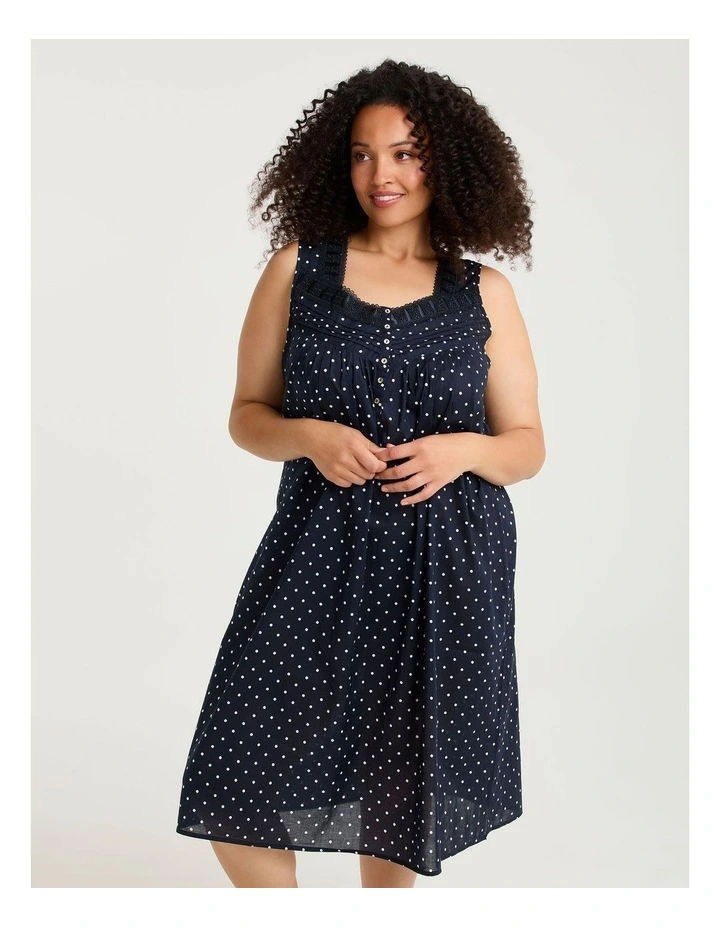 Cotton Spot Lace Trim Nightie Print image 4