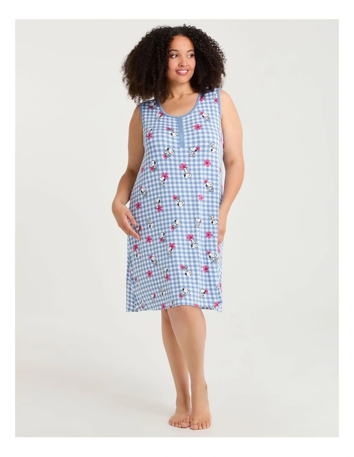 Snoopy Gingham Nightie Print image 1