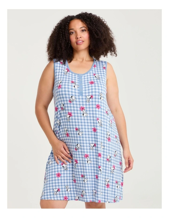 Snoopy Gingham Nightie Print image 3