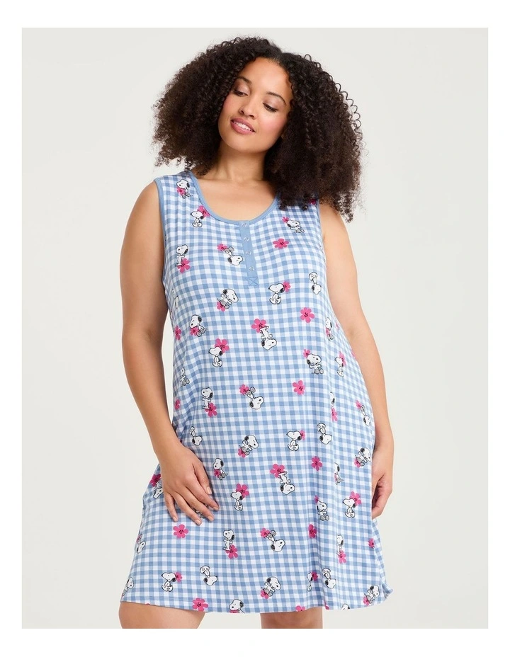 Snoopy Gingham Nightie Print image 4