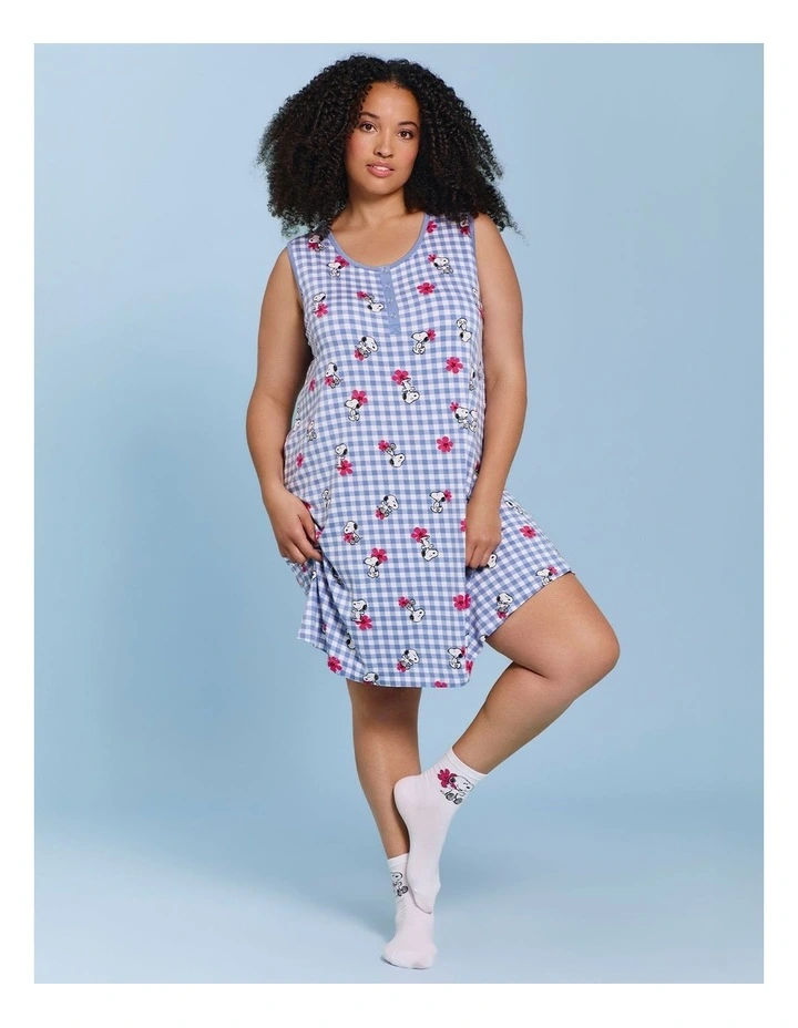 Snoopy Gingham Nightie Print image 5