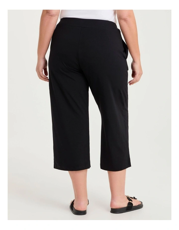 Pima Cotton Culotte Pant Black image 2