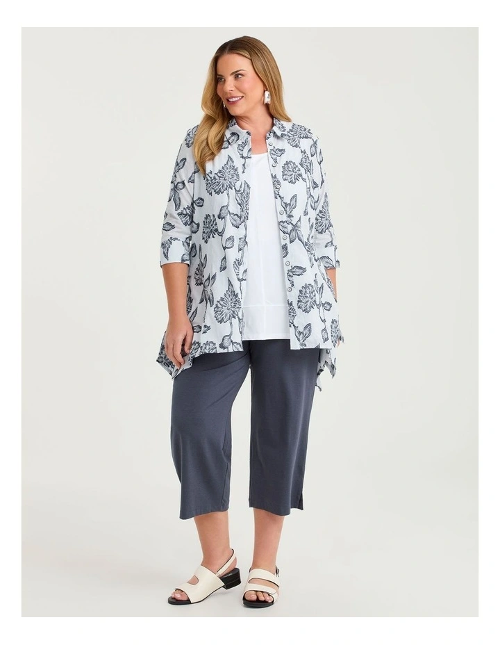 Pima Cotton Culotte Pant Horizon Grey image 4