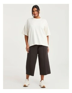 Luxe Touch Crop Trackpant Chocolate