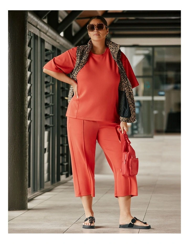 Luxe Touch Crop Trackpant Red image 5