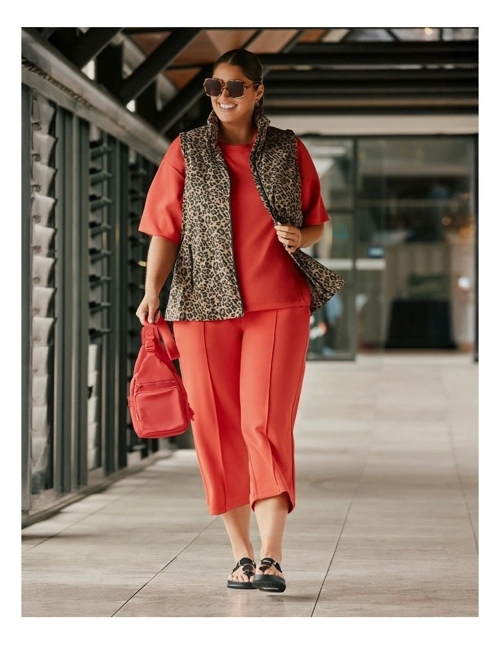 Luxe Touch Crop Trackpant Red image 6
