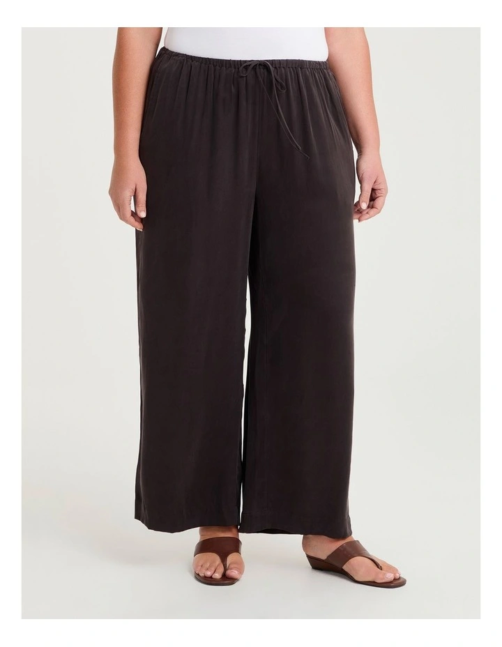 Cupro Relaxed Drawstring Pant Chocolate image 3