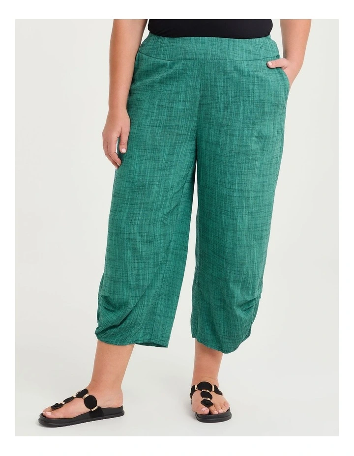 Side Tuck Lantern Natural Crop Pant Dark Ceramic image 3