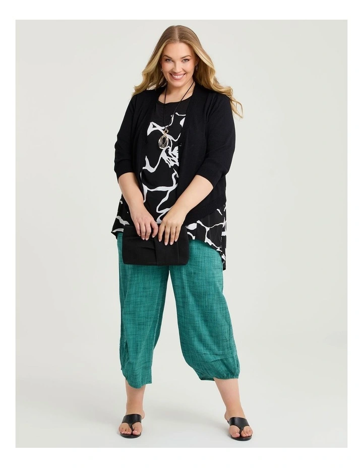 Side Tuck Lantern Natural Crop Pant Dark Ceramic image 4
