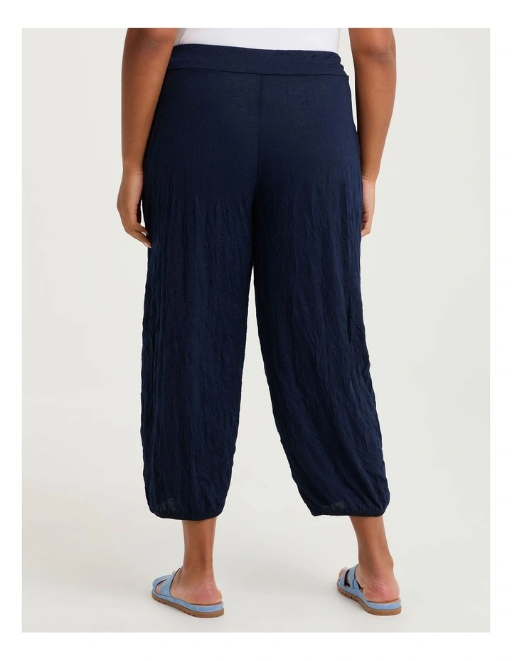 Crush Tuck Lantern Crop Pant Dark Indigo image 2