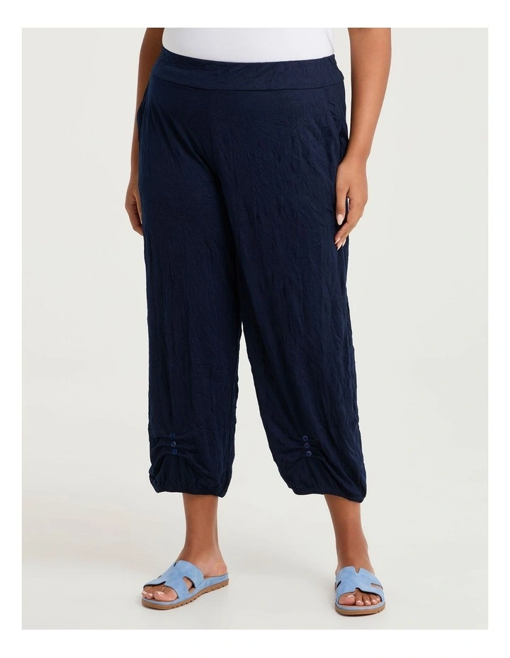 Crush Tuck Lantern Crop Pant Dark Indigo image 3