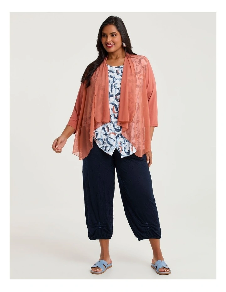 Crush Tuck Lantern Crop Pant Dark Indigo image 4