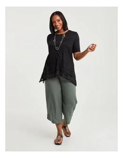 Natural Stella Wide Leg Pant Agave Green