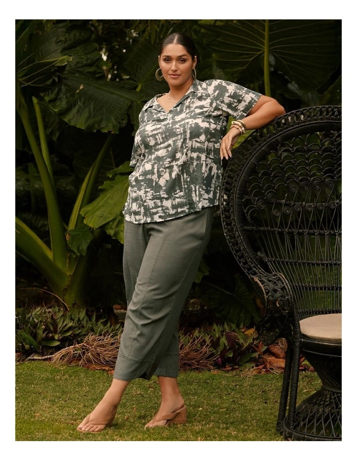 Natural Stella Wide Leg Pant Agave Green image 5