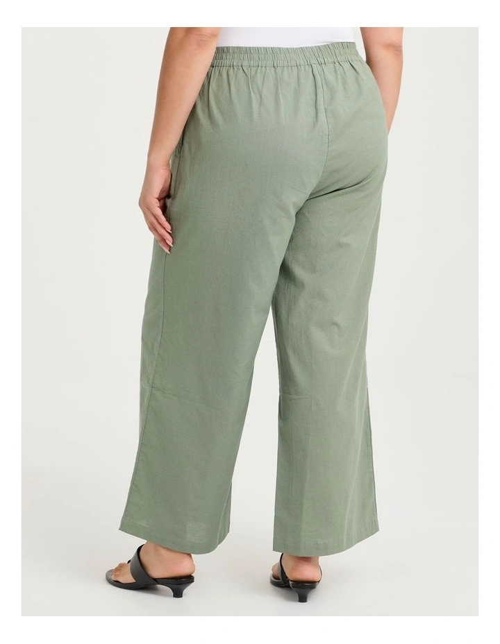 Cotton Linen Wide Leg Pant Light Khaki image 2