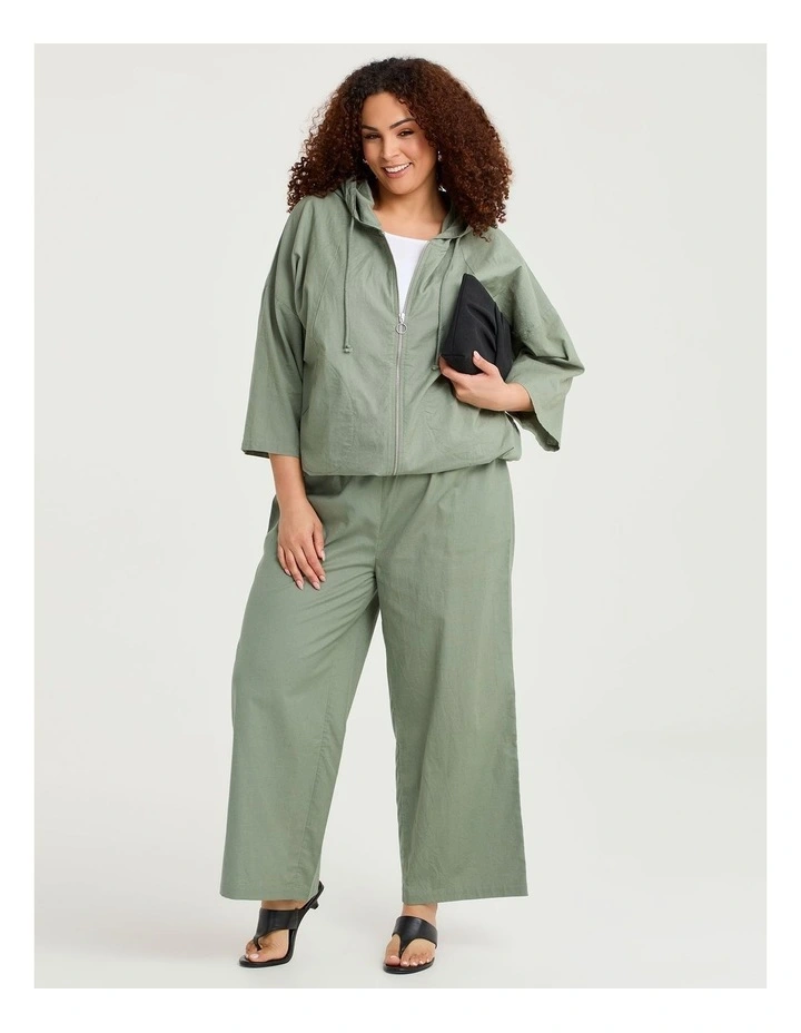 Cotton Linen Wide Leg Pant Light Khaki image 5