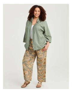 Cotton Linen Wide Leg Pant Print