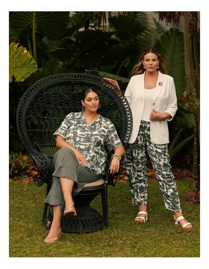 Linen Blend Drift Lantern Pant Print image 6