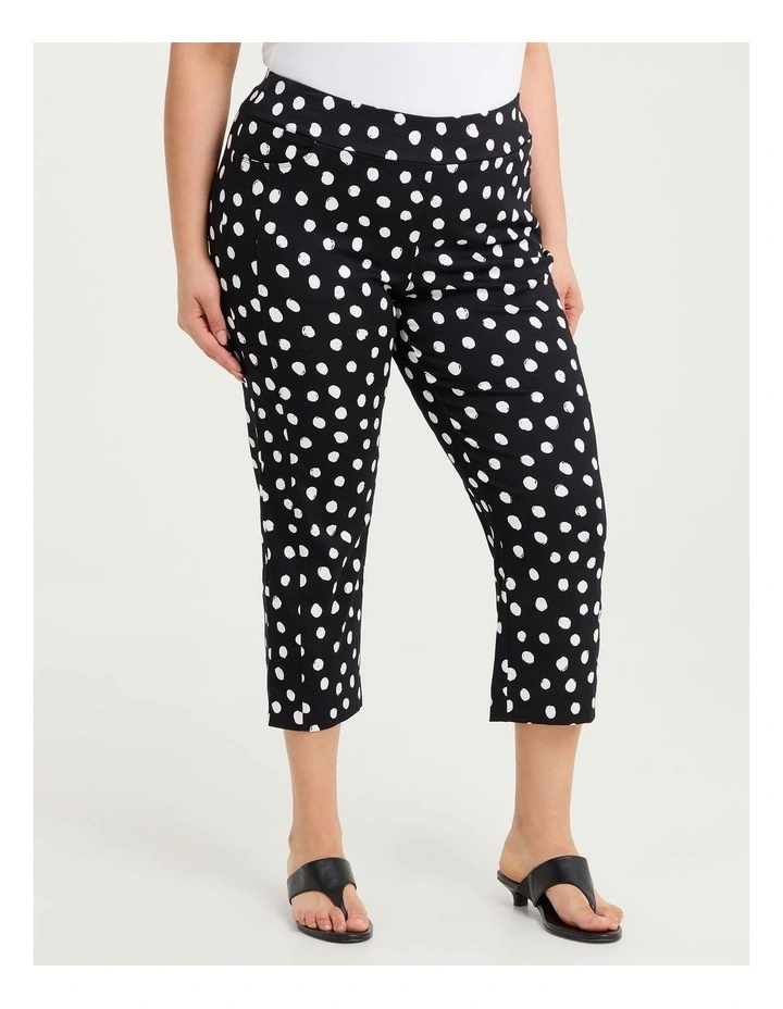 Natural Polka Dot Capri Crop Pant Print image 3