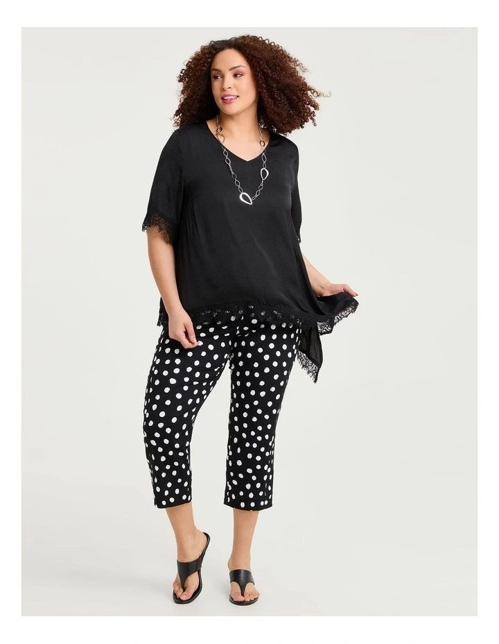 Natural Polka Dot Capri Crop Pant Print image 4