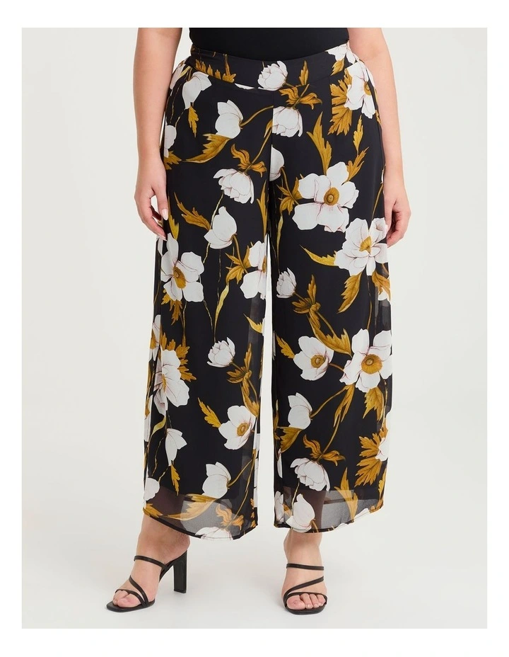 Maryna Chiffon Wide Leg Pant Bloom Print image 3