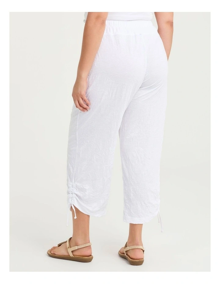 Crush Side Tie Crop Pant White image 2