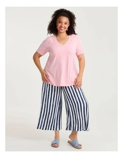 Nautical Stripe Wide Leg Pant Print